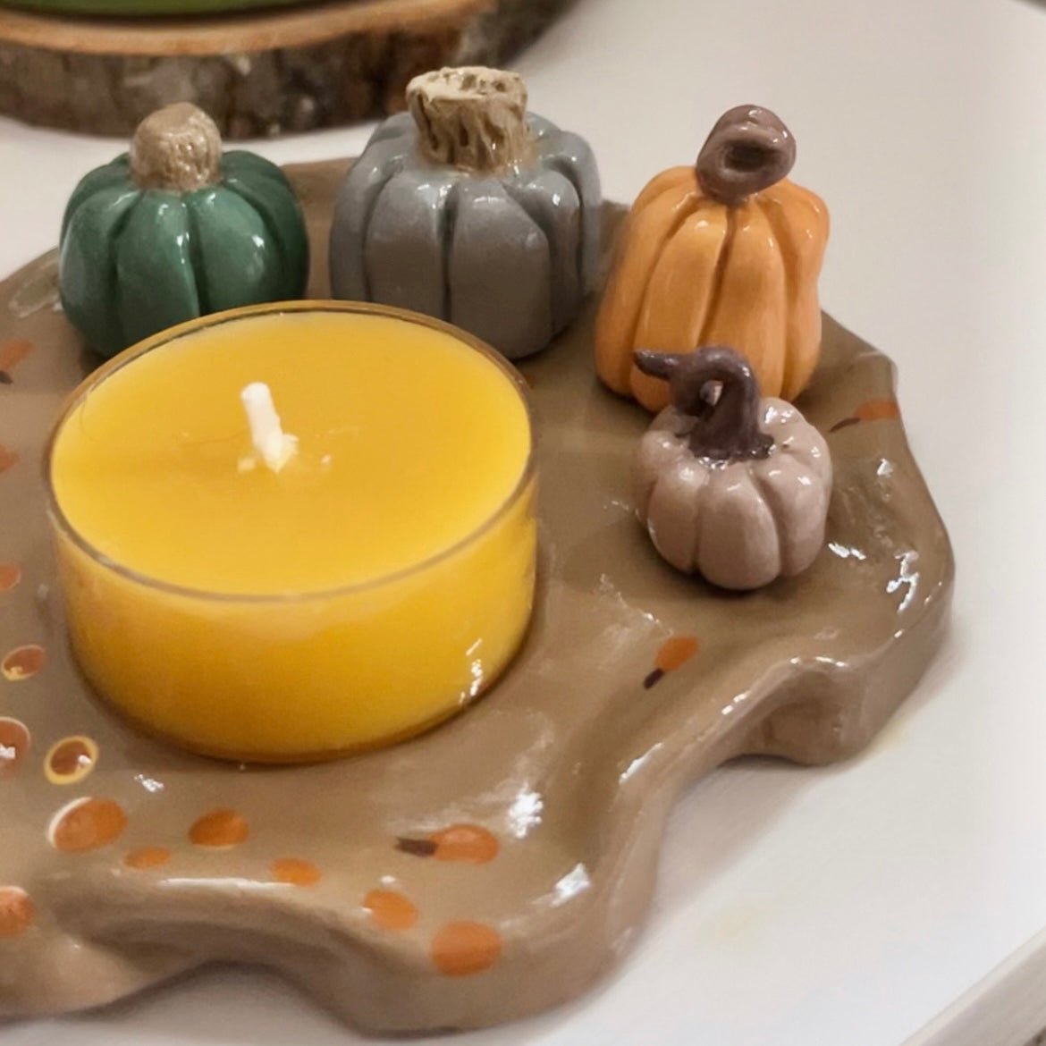 Pumpkin Patch Tea Light Candle Holder