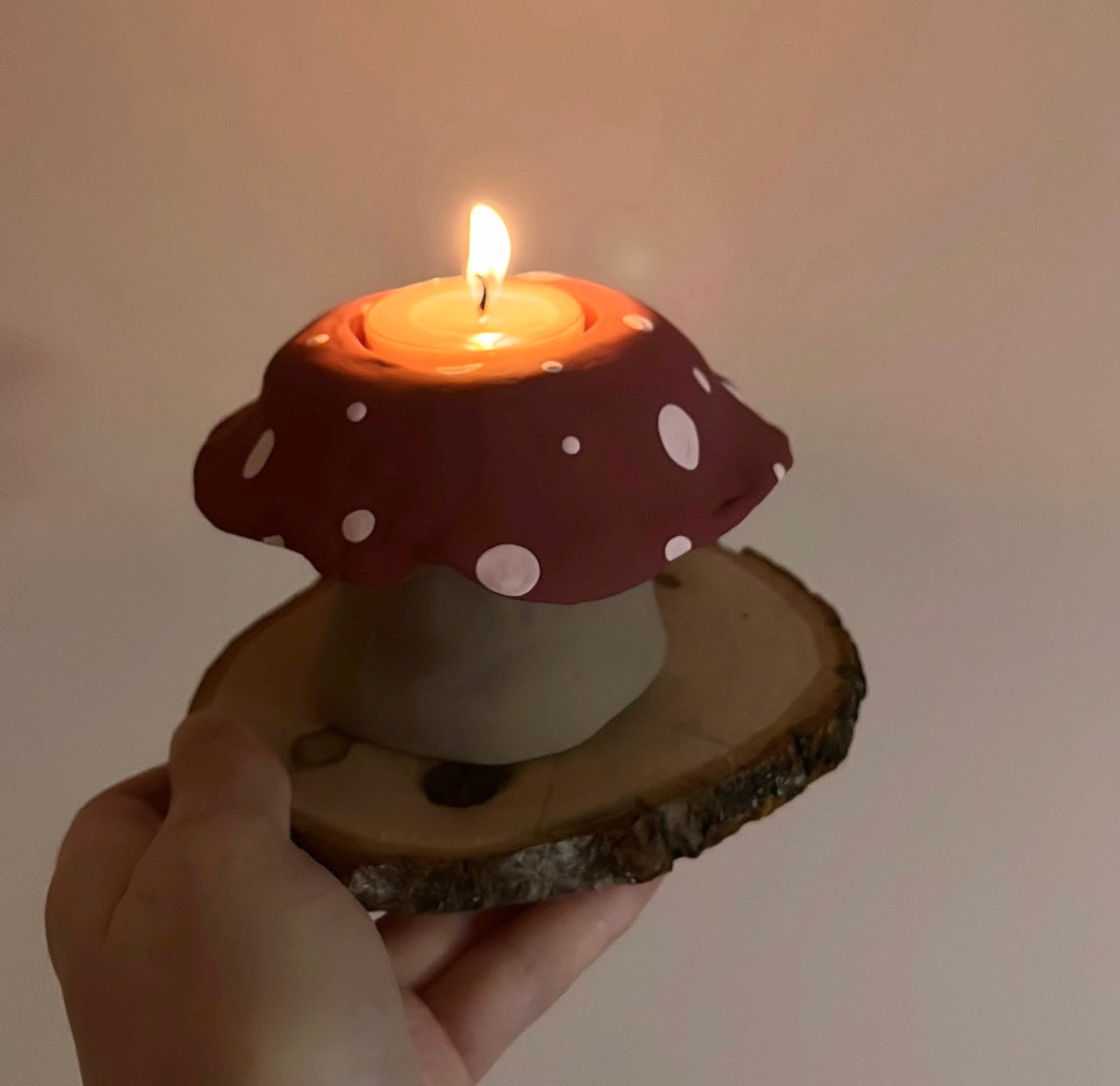 Jumbo Mushroom Tea Light Candle Holder