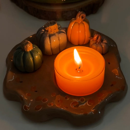 Pumpkin Patch Tea Light Candle Holder